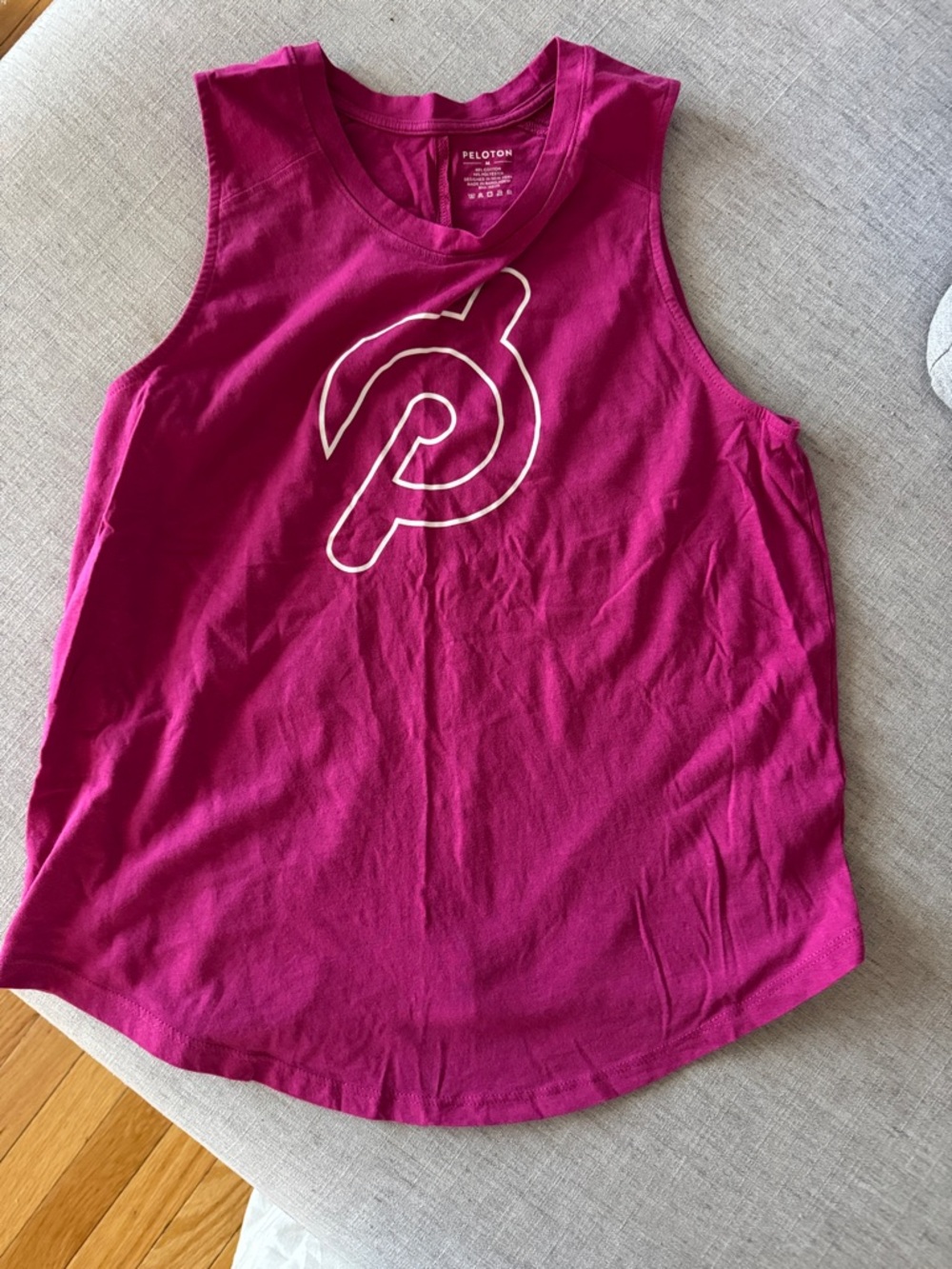 Peloton Women’s Fuchsia Muscle Tank with White Logo